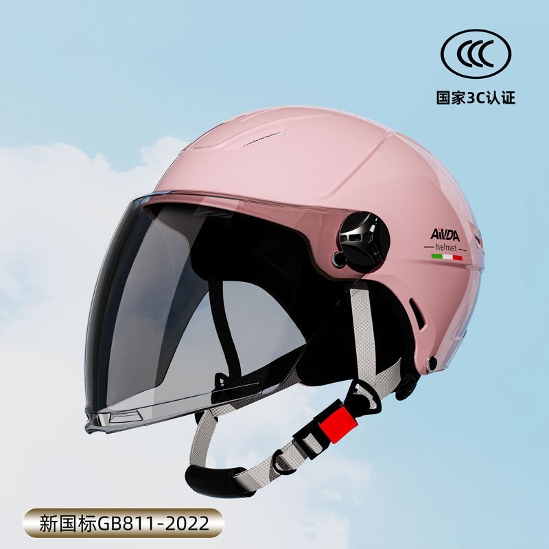 New National Standard 3C Certified Electric Vehicle Helmet Summer Sun Protection Motorcycle Helmet All-Season Universal Half Helmet Lightweight