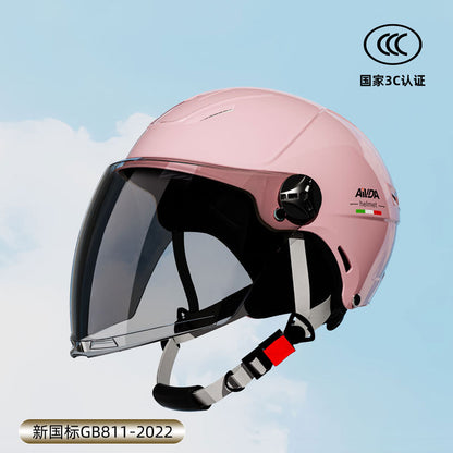 New National Standard 3C Certified Electric Vehicle Helmet Summer Sun Protection Motorcycle Helmet All-Season Universal Half Helmet Lightweight