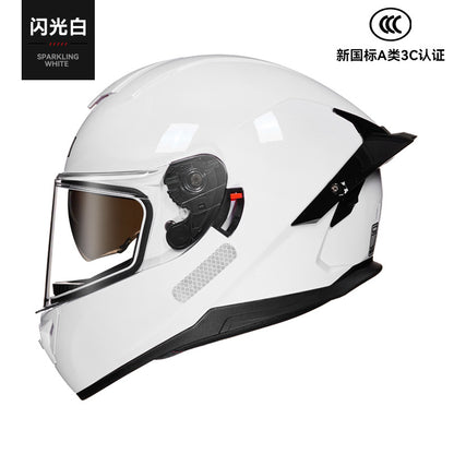 New National Standard 3C/Dot Certified Motorcycle Helmet Dual Lens with Bluetooth Headset Glasses Slot Full Face Motorcycle Helmet