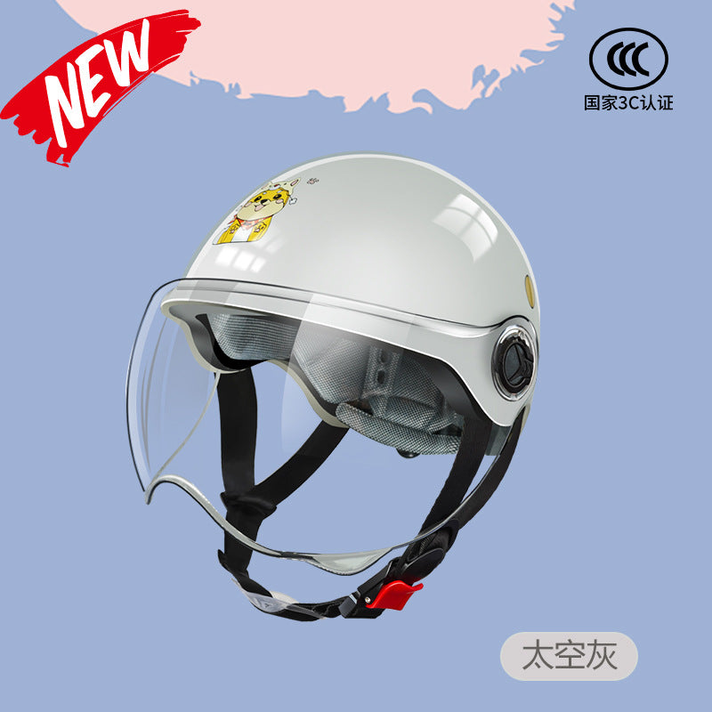 3C Certified Motorcycle Helmet Summer Collision Avoidance for Boys and Girls Aged 6-14 Four Seasons Universal Electric Vehicle Safety Helmet