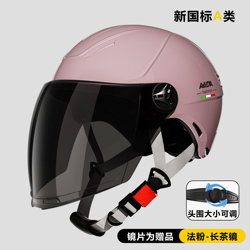 New National Standard 3C Certified Electric Vehicle Helmet Summer Sun Protection Motorcycle Helmet All-Season Universal Half Helmet Lightweight