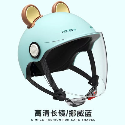 Ad Factory 3C Certified Electric Vehicle Helmet Men's and Women's Couple Helmet All-Season Motorcycle Summer Sun Protection Half Helmet