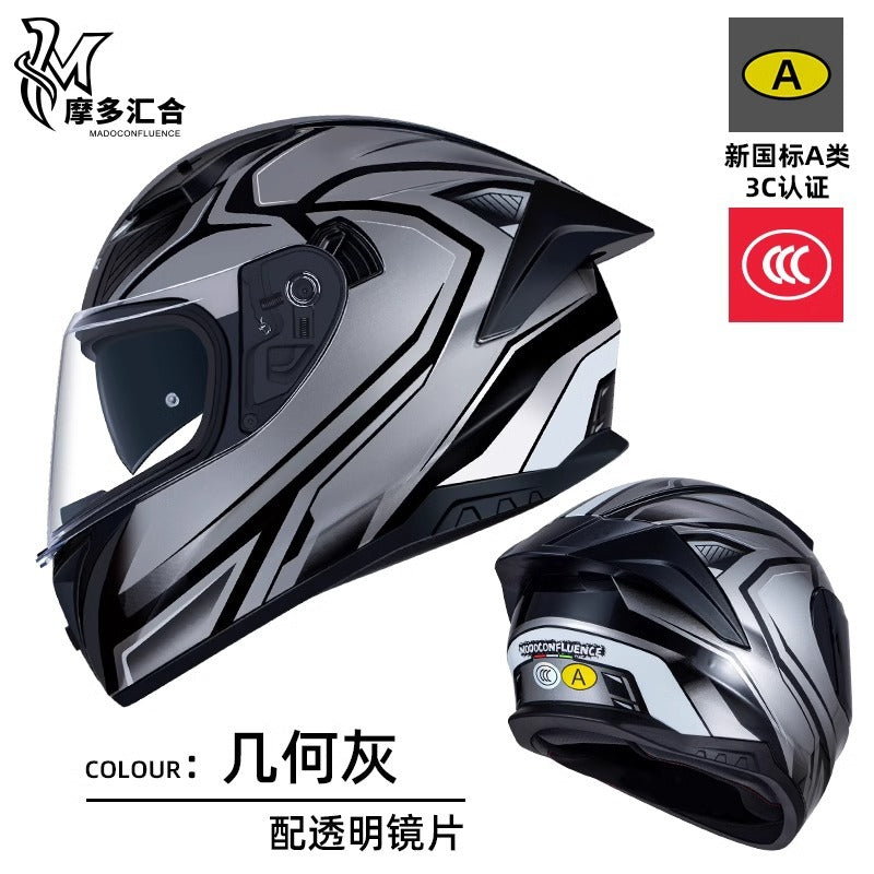 Motorcycle Helmet 3C Certified Bluetooth Men's and Women's All-Season Universal Personalized Electric Cruise Motorcycle Full-Coverage Full-Face Helmet