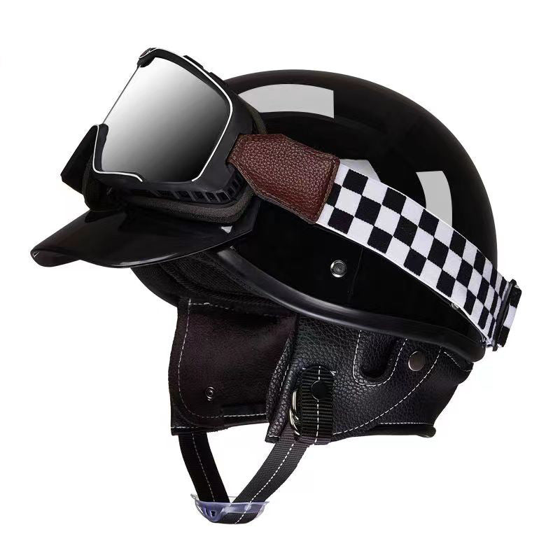 Retro Helmet Motorcycle Half Helmet 3C National Standard Summer Women's Men's Motorcycle Helmet Electric Vehicle Japanese Safety Helmet