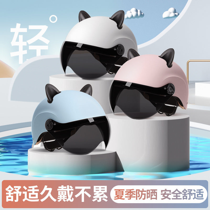 3C certification electric car helmet unisex windproof half helmet summer sun protection portable battery car safety helmet
