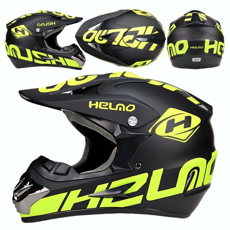 Off-Road Mountain Bike Motorcycle Helmet, Bicycle Riding Downhill Full-Face Helmet for Men and Women, Breathable, Safe, Protective, Lightweight