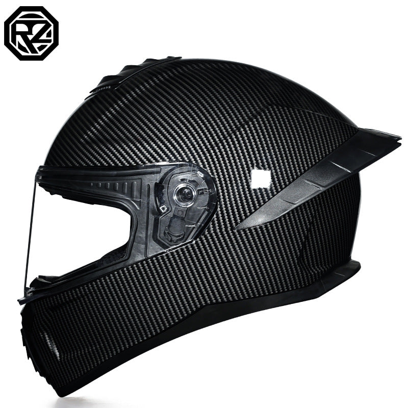 Orz3C Certified Motorcycle Helmet Men's and Women's Dual-Lens Full-Face Helmet Summer Personalized Tail Bluetooth Semi-Full Coverage