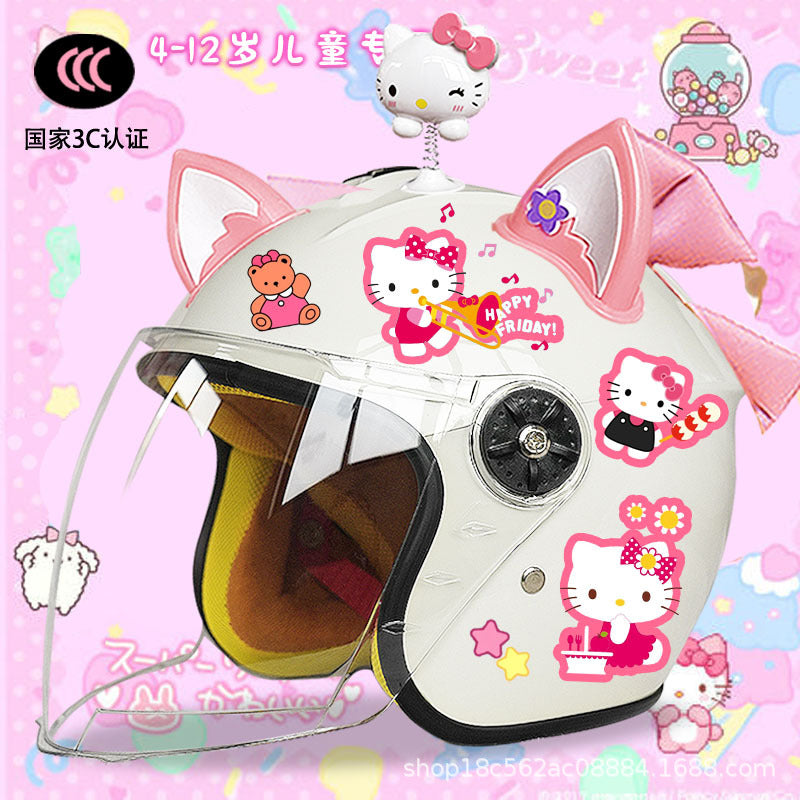 Winter Children's Electric Car Helmet Men's and Women's Cute Warm Thickened Half Helmet Motorcycle Full Helmet Autumn and Winter Helmet