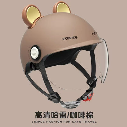 Ad Factory 3C Certified Electric Vehicle Helmet Men's and Women's Couple Helmet All-Season Motorcycle Summer Sun Protection Half Helmet