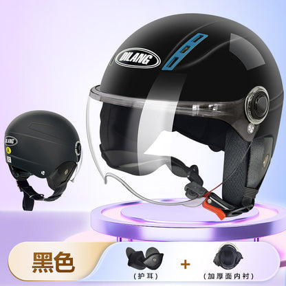3C certified electric motorcycle helmet summer sun protection Cycling men and women battery half helmet Four Seasons universal helmet