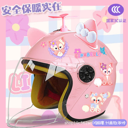 Winter Children's Electric Car Helmet Warm Half Helmet Motorcycle Aileen Nabel Autumn and Winter Cold-proof Helmet