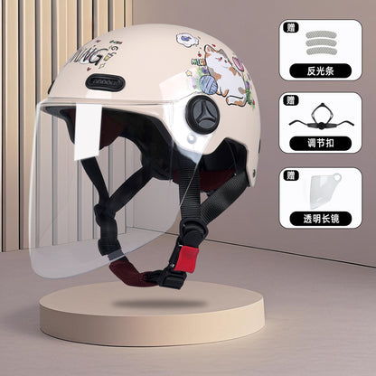 New National Standard 3C Safety Men's and Women's Breathable Universal Family Head Protection Summer Battery Motorcycle Electric Vehicle Helmet
