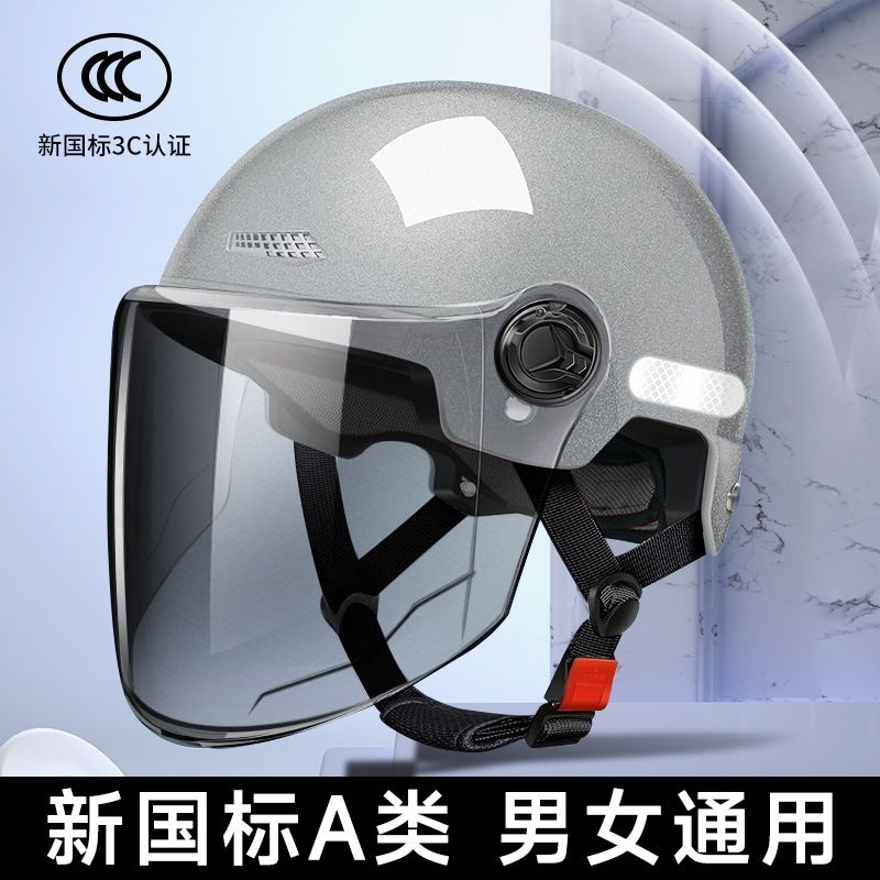 New National Standard Electric Battery Car Helmet for Men and Women Summer Sun Protection Motorcycle Half Helmet Four-Season Universal Safety Helmet New