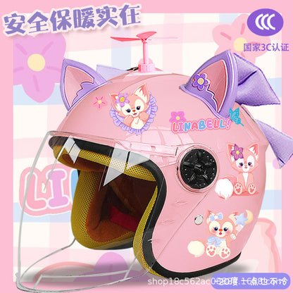 Winter Children's Electric Car Helmet Warm Half Helmet Motorcycle Aileen Nabel Autumn and Winter Cold-proof Helmet