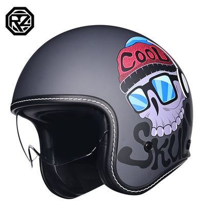 Orz Retro Helmet for Men and Women 3C Certified Motorcycle Half Helmet for Girls Winter Universal Four-Season Electric Motorcycle