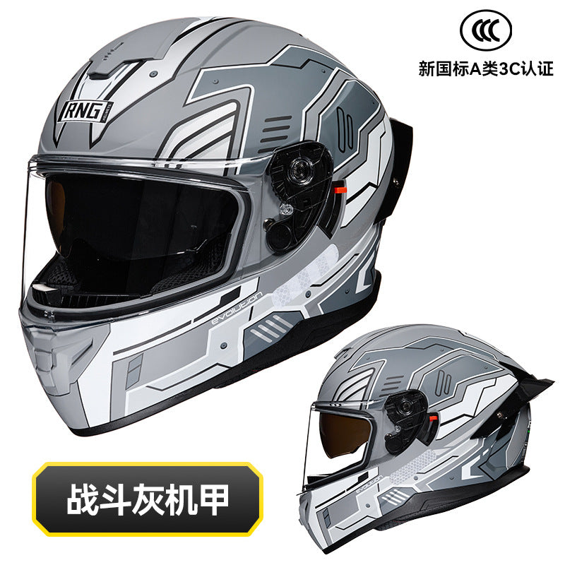 New National Standard 3C/Dot Certified Motorcycle Helmet Dual Lens with Bluetooth Headset Glasses Slot Full Face Motorcycle Helmet