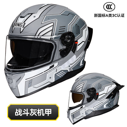 New National Standard 3C/Dot Certified Motorcycle Helmet Dual Lens with Bluetooth Headset Glasses Slot Full Face Motorcycle Helmet