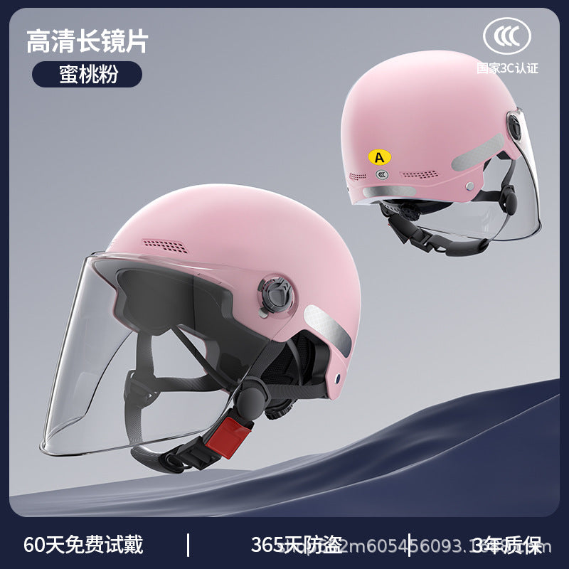 New National Standard 3C Certified Electric Vehicle Helmet for Men and Women in Summer, Lightweight Anti-Collision Half Helmet for Electric Scooters and Motorcycles