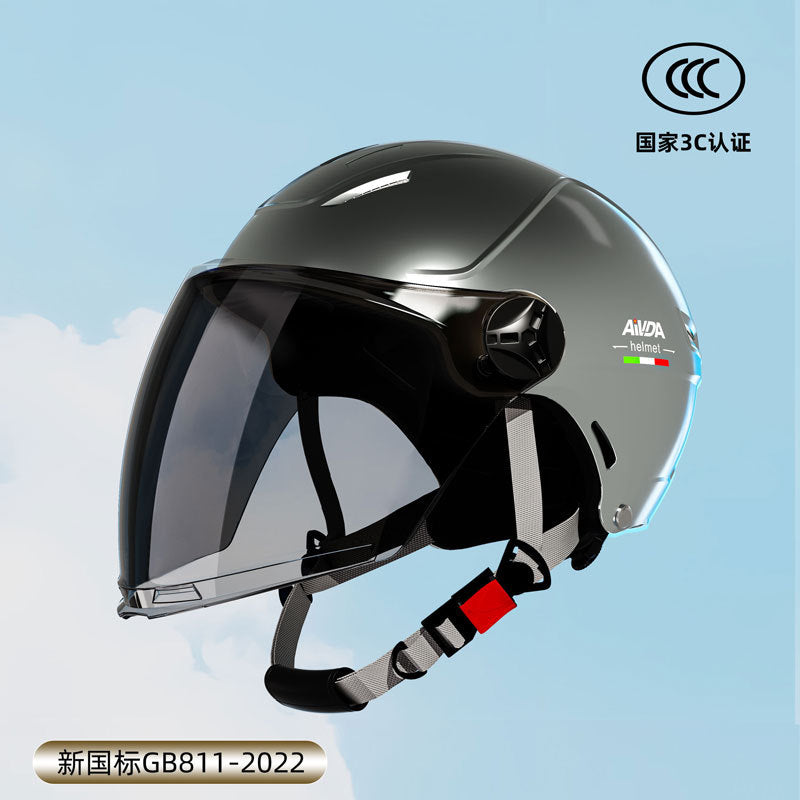 New National Standard 3C Certified Electric Vehicle Helmet Summer Sun Protection Motorcycle Helmet All-Season Universal Half Helmet Lightweight