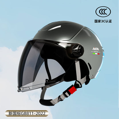 New National Standard 3C Certified Electric Vehicle Helmet Summer Sun Protection Motorcycle Helmet All-Season Universal Half Helmet Lightweight