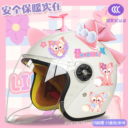 Winter Children's Electric Car Helmet Warm Half Helmet Motorcycle Aileen Nabel Autumn and Winter Cold-proof Helmet