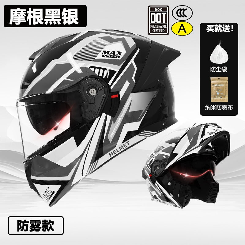 3C/Dot Certified Motorcycle Helmet Men's Four Seasons General Motorcycle Revealing Helmet Women's Electric Vehicle Winter Safety Helmet