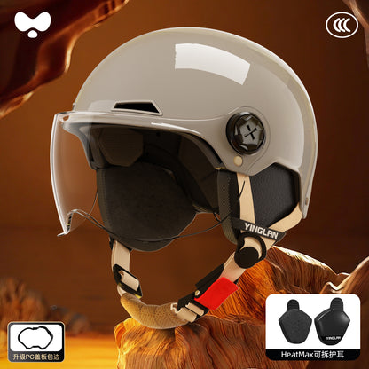 Electric Vehicle Helmet for Women, Sun Protection, 3C Certified, Suitable for All Seasons, Winter Warmth, Battery Motorcycle Safety Helmet for Men