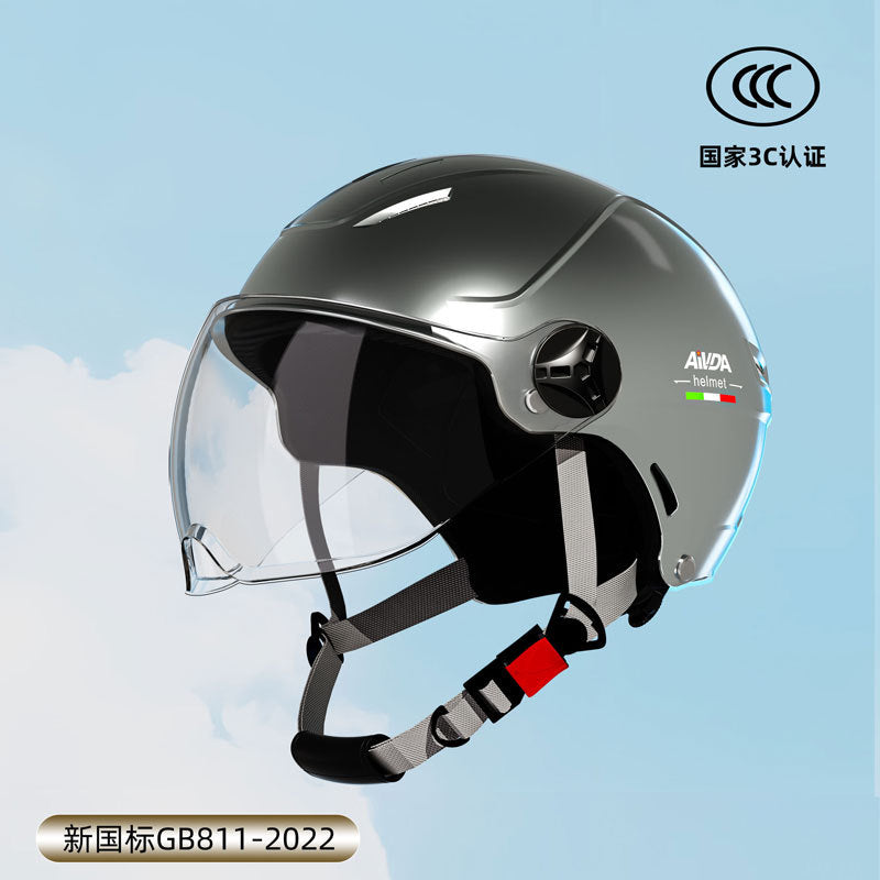 New National Standard 3C Certified Electric Vehicle Helmet Summer Sun Protection Motorcycle Helmet All-Season Universal Half Helmet Lightweight