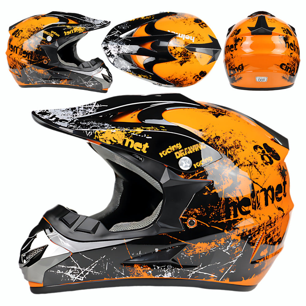 Off-Road Mountain Bike Motorcycle Helmet, Bicycle Riding Downhill Full-Face Helmet for Men and Women, Breathable, Safe, Protective, Lightweight