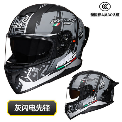 New National Standard 3C/Dot Certified Motorcycle Helmet Dual Lens with Bluetooth Headset Glasses Slot Full Face Motorcycle Helmet