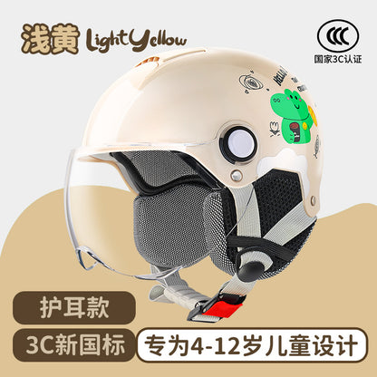 New National Standard 3C Certified Electric Vehicle Kidsren's Helmet Safety Helmet Motorcycle Male and Female Baby Summer Kidsren's Helmet