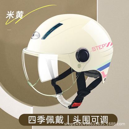 3C certified electric motorcycle helmet summer sun protection Cycling men and women battery half helmet Four Seasons universal helmet