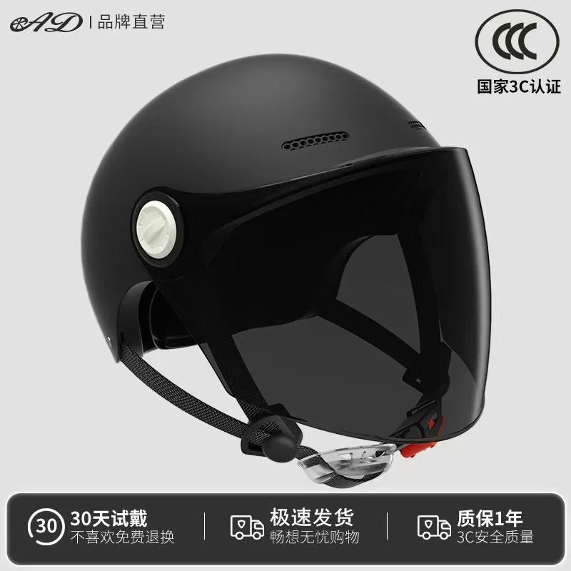 Ad3C Certified Electric Vehicle Helmet Summer Women's Popular Men's Safety Helmet Half Helmet Wholesale New National Standard Sun Protection Popular Model