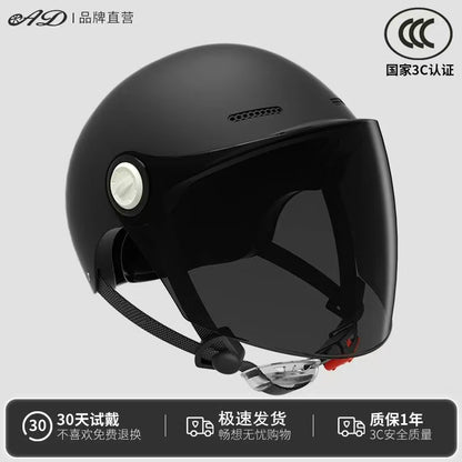 Ad3C Certified Electric Vehicle Helmet Summer Women's Popular Men's Safety Helmet Half Helmet Wholesale New National Standard Sun Protection Popular Model
