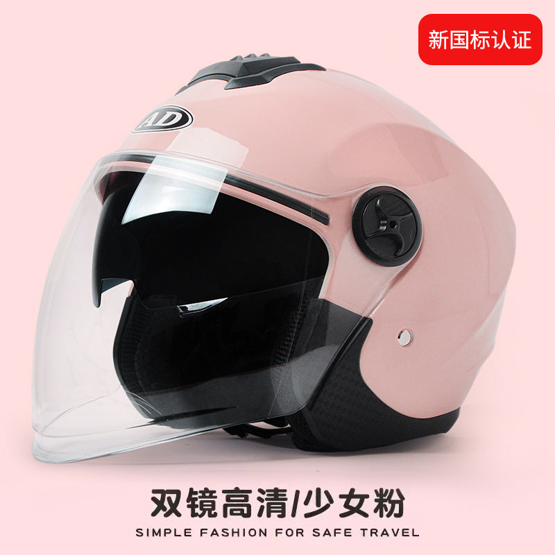 Foreign Trade Specializes in Electric Vehicle Helmets for Men and Women, Universal Motorcycle Ad Half Helmets for All Seasons, Autumn and Winter Warm Safety Helmets