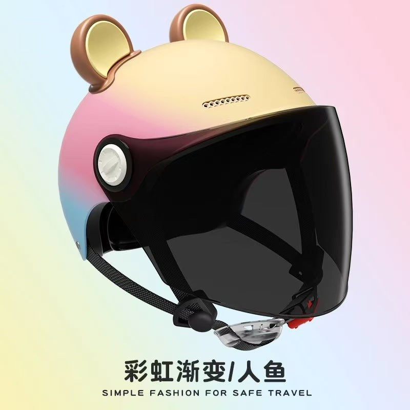 Ad Factory 3C Certified Electric Vehicle Helmet Men's and Women's Couple Helmet All-Season Motorcycle Summer Sun Protection Half Helmet