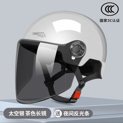 New National Standard Electric Battery Car Helmet for Men and Women Summer Sun Protection Motorcycle Half Helmet Four-Season Universal Safety Helmet New
