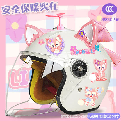 Winter Children's Electric Car Helmet Warm Half Helmet Motorcycle Aileen Nabel Autumn and Winter Cold-proof Helmet
