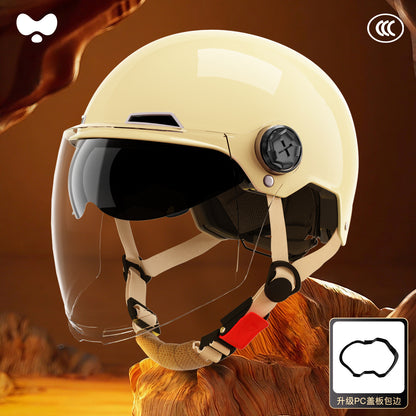 Electric Vehicle Helmet for Women, Sun Protection, 3C Certified, Suitable for All Seasons, Winter Warmth, Battery Motorcycle Safety Helmet for Men