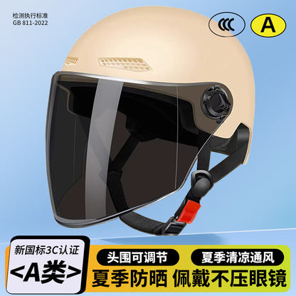 EleCtriC VehiCle Helmet for Men and Women in Summer Sun ProteCtion EleCtriC VehiCle Helmet 3C Certified Lightweight Half Helmet ManufaCturer Spot DireCt Supply
