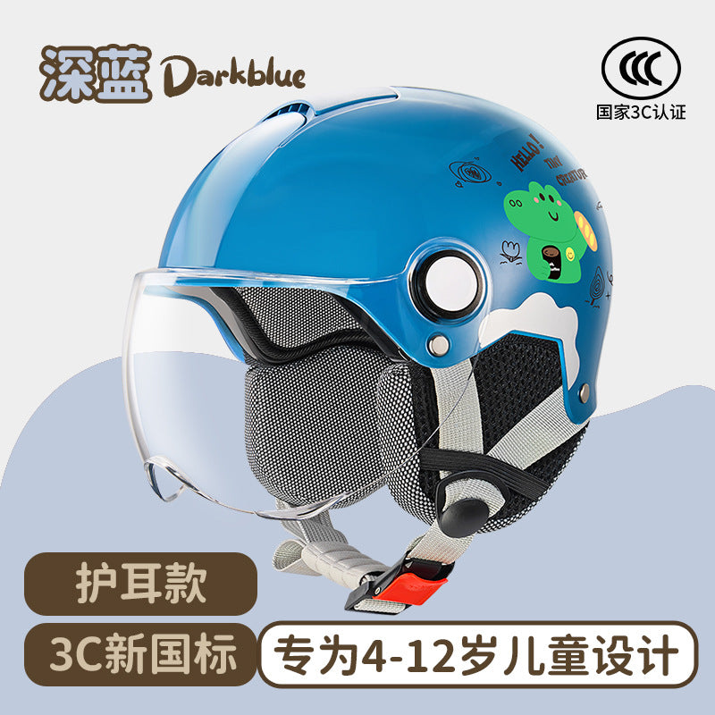 New National Standard 3C Certified Electric Vehicle Kidsren's Helmet Safety Helmet Motorcycle Male and Female Baby Summer Kidsren's Helmet