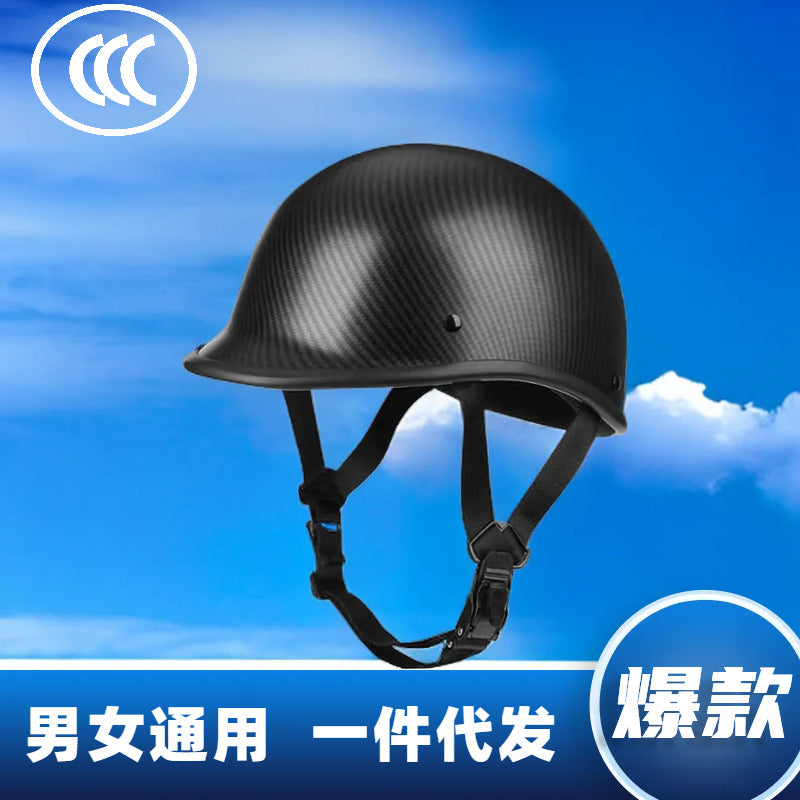 Safety certification car helmet spring retro motorcycle half helmet men and women motorcycle helmet scoop helmet LUOK