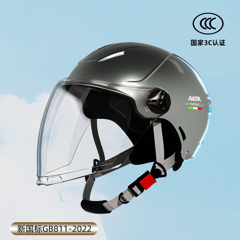 New National Standard 3C Certified Electric Vehicle Helmet Summer Sun Protection Motorcycle Helmet All-Season Universal Half Helmet Lightweight