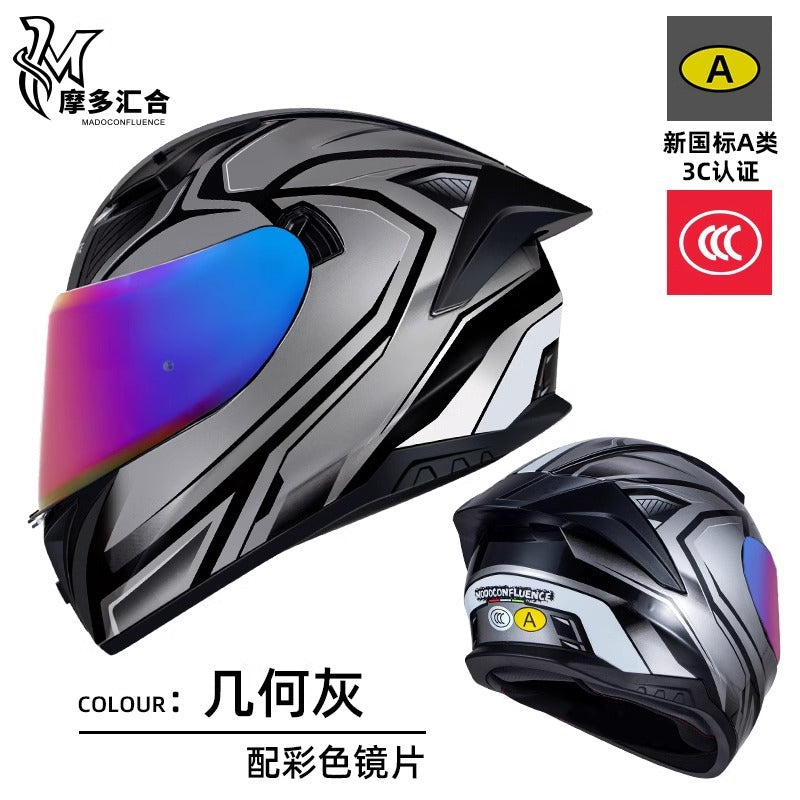 Motorcycle Helmet 3C Certified Bluetooth Men's and Women's All-Season Universal Personalized Electric Cruise Motorcycle Full-Coverage Full-Face Helmet