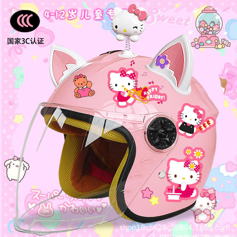 Winter Children's Electric Car Helmet Men's and Women's Cute Warm Thickened Half Helmet Motorcycle Full Helmet Autumn and Winter Helmet