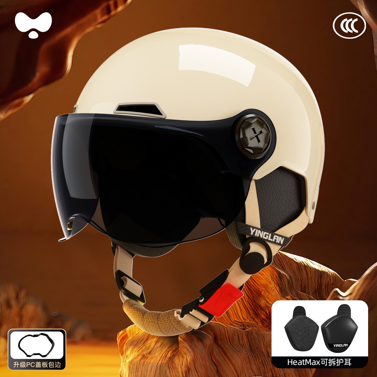 Electric Vehicle Helmet for Women, Sun Protection, 3C Certified, Suitable for All Seasons, Winter Warmth, Battery Motorcycle Safety Helmet for Men