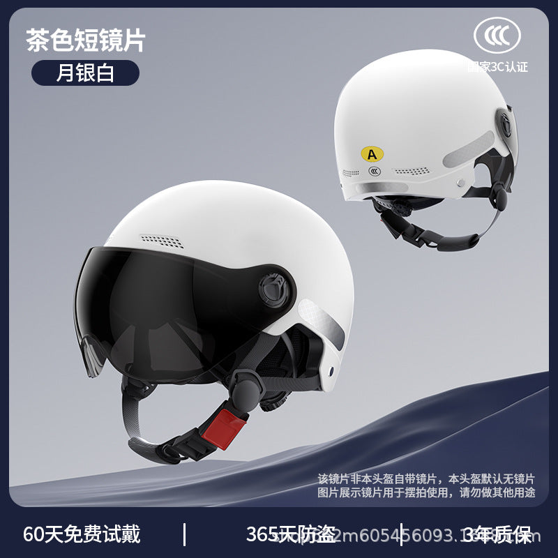 New National Standard 3C Certified Electric Vehicle Helmet for Men and Women in Summer, Lightweight Anti-Collision Half Helmet for Electric Scooters and Motorcycles