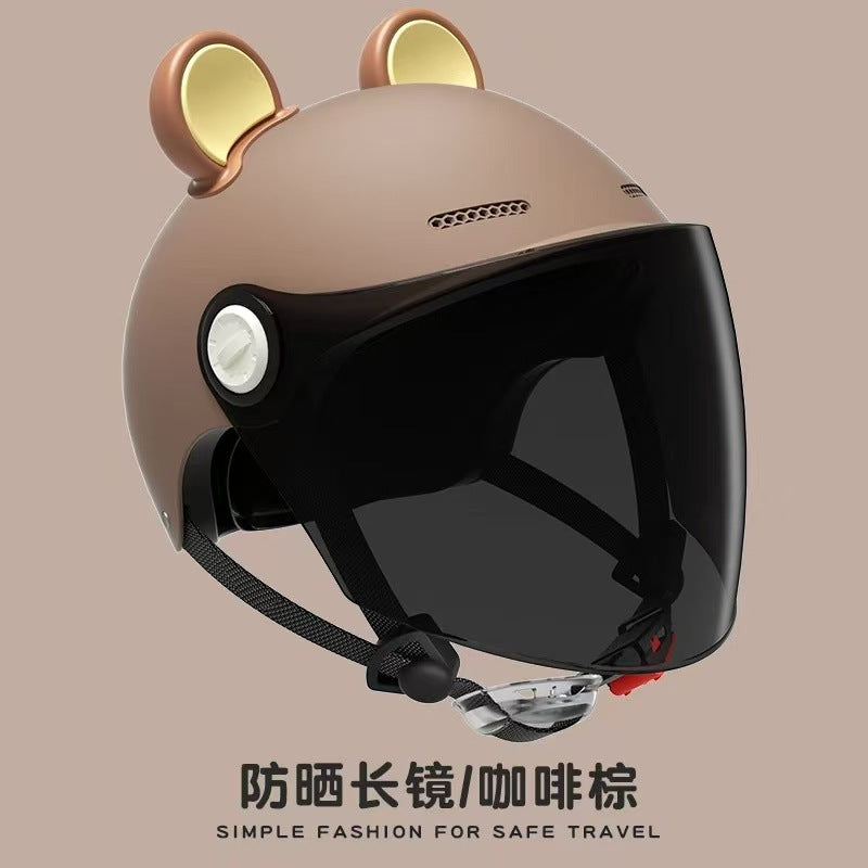 Ad Factory 3C Certified Electric Vehicle Helmet Men's and Women's Couple Helmet All-Season Motorcycle Summer Sun Protection Half Helmet