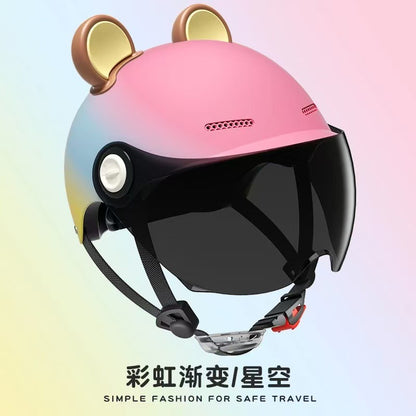 Ad Factory 3C Certified Electric Vehicle Helmet Men's and Women's Couple Helmet All-Season Motorcycle Summer Sun Protection Half Helmet