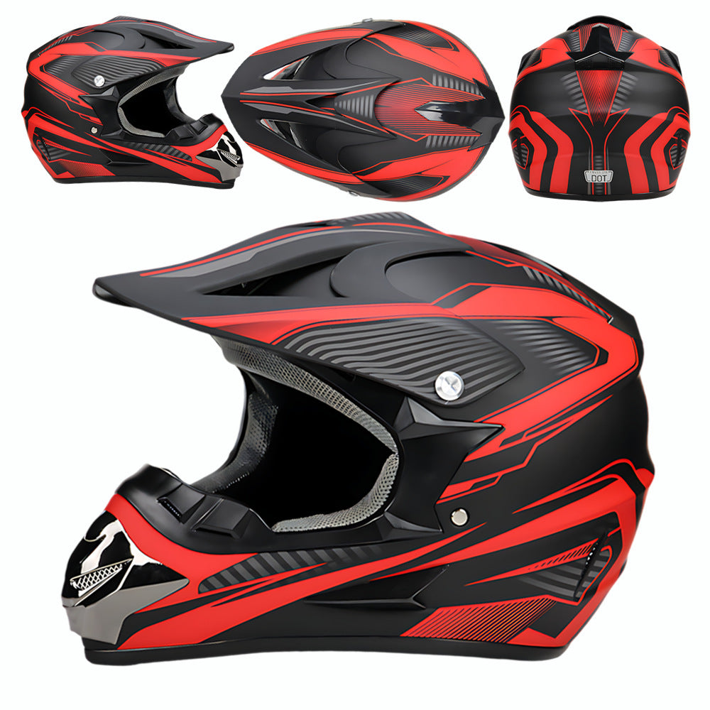 Off-Road Mountain Bike Motorcycle Helmet, Bicycle Riding Downhill Full-Face Helmet for Men and Women, Breathable, Safe, Protective, Lightweight